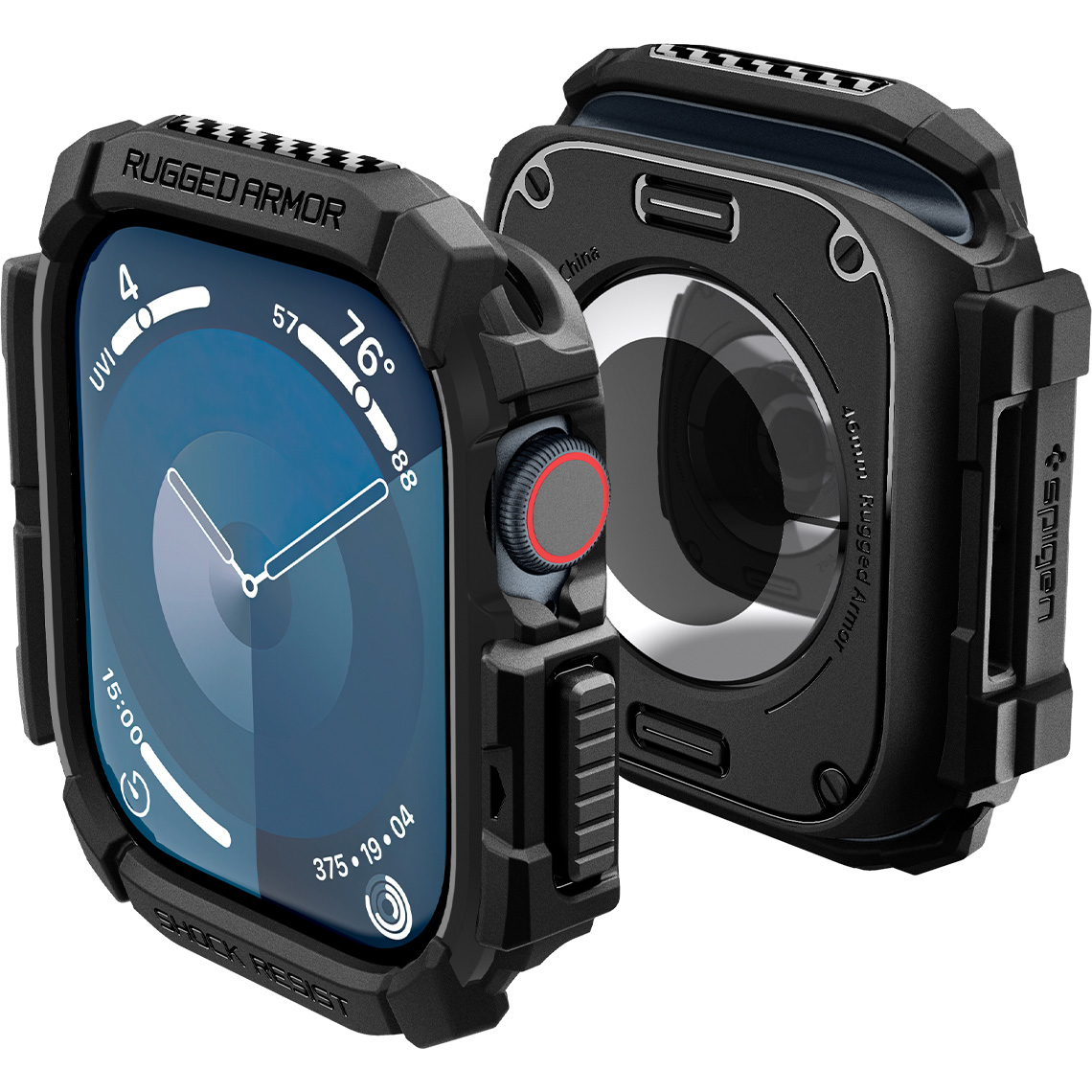 Etui Spigen Rugged Armor do Apple Watch 10 46 mm, czarne